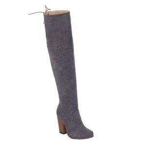 Chase & Chloe Max-2 Women's Over The Knee Thigh High Suede Chunky Heel Boots
